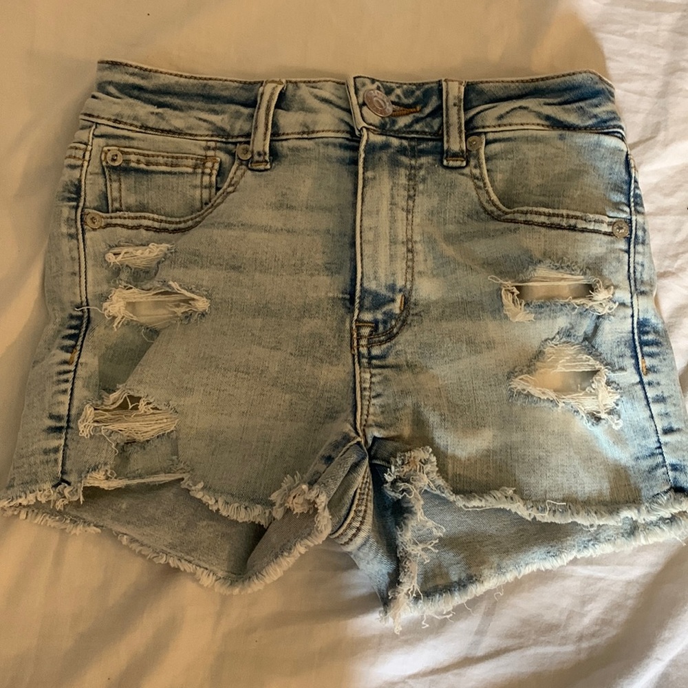 American eagle size 2 (26w) hi-rise shorties, next level stretch